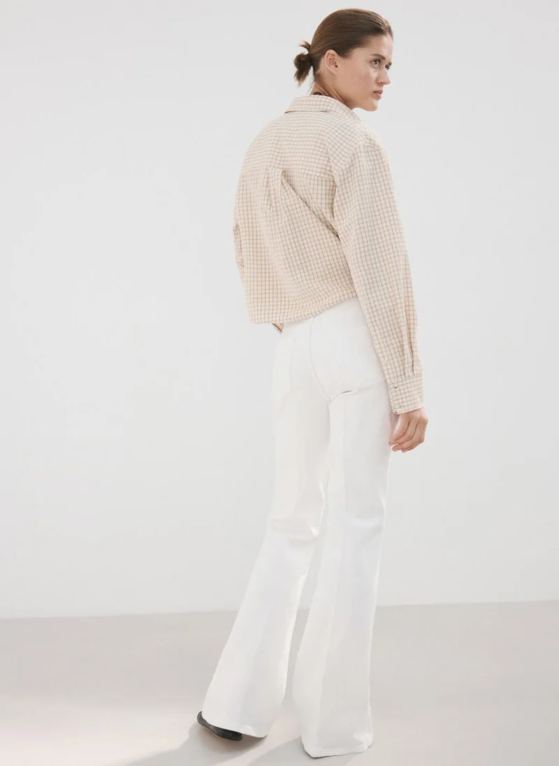 مانجو Violet flared high-rise jeans