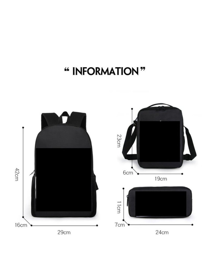 Godzilla Children's leisure load reducing large capacity printed backpack for elementary school students, 3-piece set - Image 2