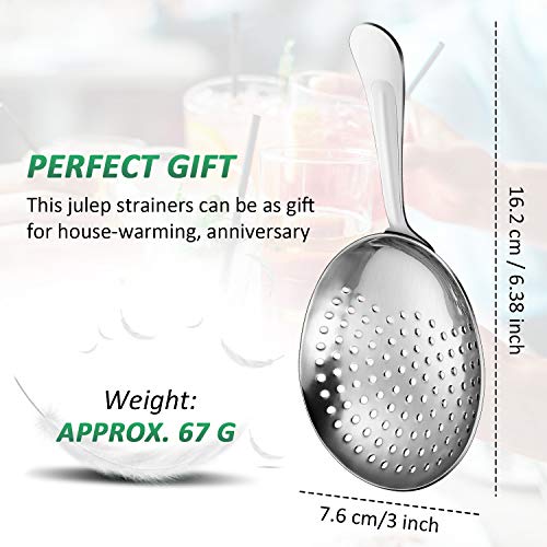 Boao 2 Pieces Julep Strainers Stainless Steel Bar Strainer Cocktail Spoon for Home or Commercial Bar Use - Image 2