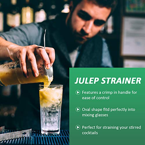 Boao 2 Pieces Julep Strainers Stainless Steel Bar Strainer Cocktail Spoon for Home or Commercial Bar Use - Image 5