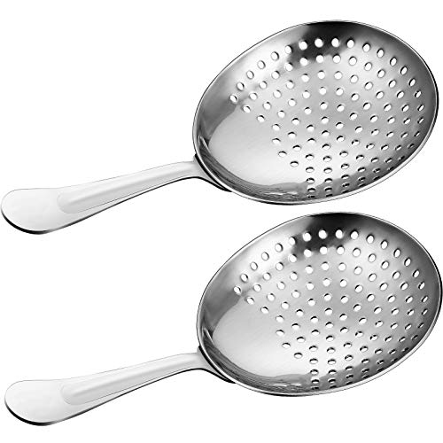 Boao 2 Pieces Julep Strainers Stainless Steel Bar Strainer Cocktail Spoon for Home or Commercial Bar Use - Image 1