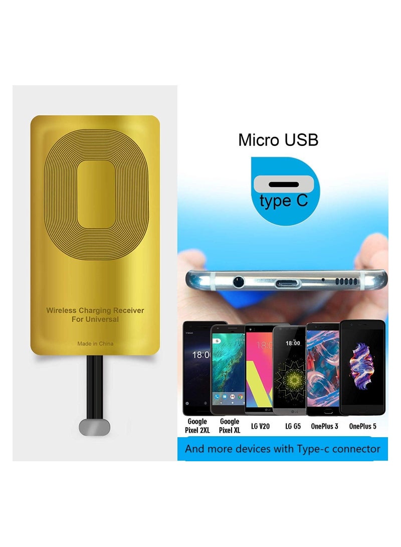 SOLARAE 2 PCS Type C QI Wireless Chraging Receiver, fit for Google Pixel 2 XL/-LG V20-HTC 10–Google Nexus 6P-Huawei Mate 9/10/11, Ultra-Slim, 5w, 1000mAh, Compatible All Wireless Chrager, Fast Chraging - Image 5