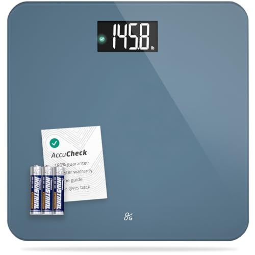 Greater Goods AccuCheck Digital Scale for Body Weight Accurate Digital Bathroom Scale with HighPrecision Sensors Large EasytoRead Backlit Display 400 lb Capacity Auto StepOn Stone Blue - Image 2