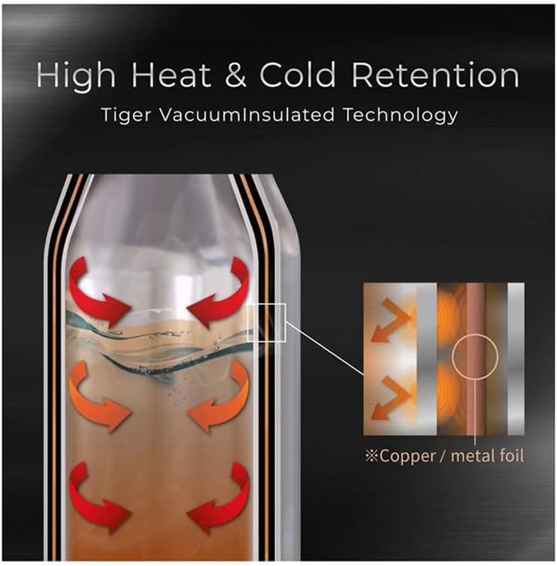 Tiger Stainless Steel Vacuum Insulated Bottle with Handle - Beige - Image 4