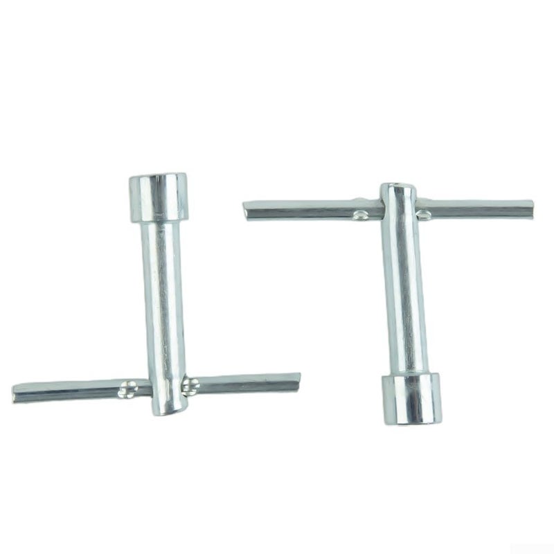 10mm Hex Socket Wrench T Handle Set 2 Piece Deep Nut Driver with Knurled Grip - Image 3