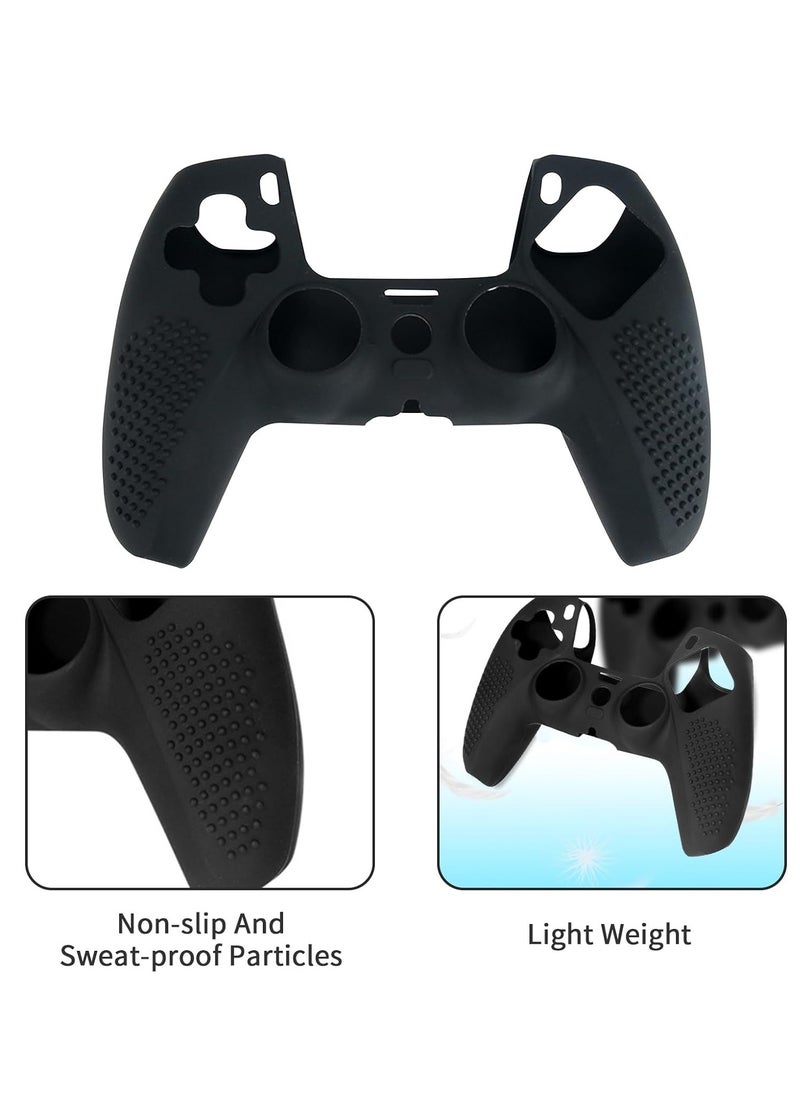 Samu Protective Case for PS5 Wireless Controller Game Accessories, Soft Silicone Rubber Cover, Anti-Slip Sweatproof Skin(Black)  - Image 5