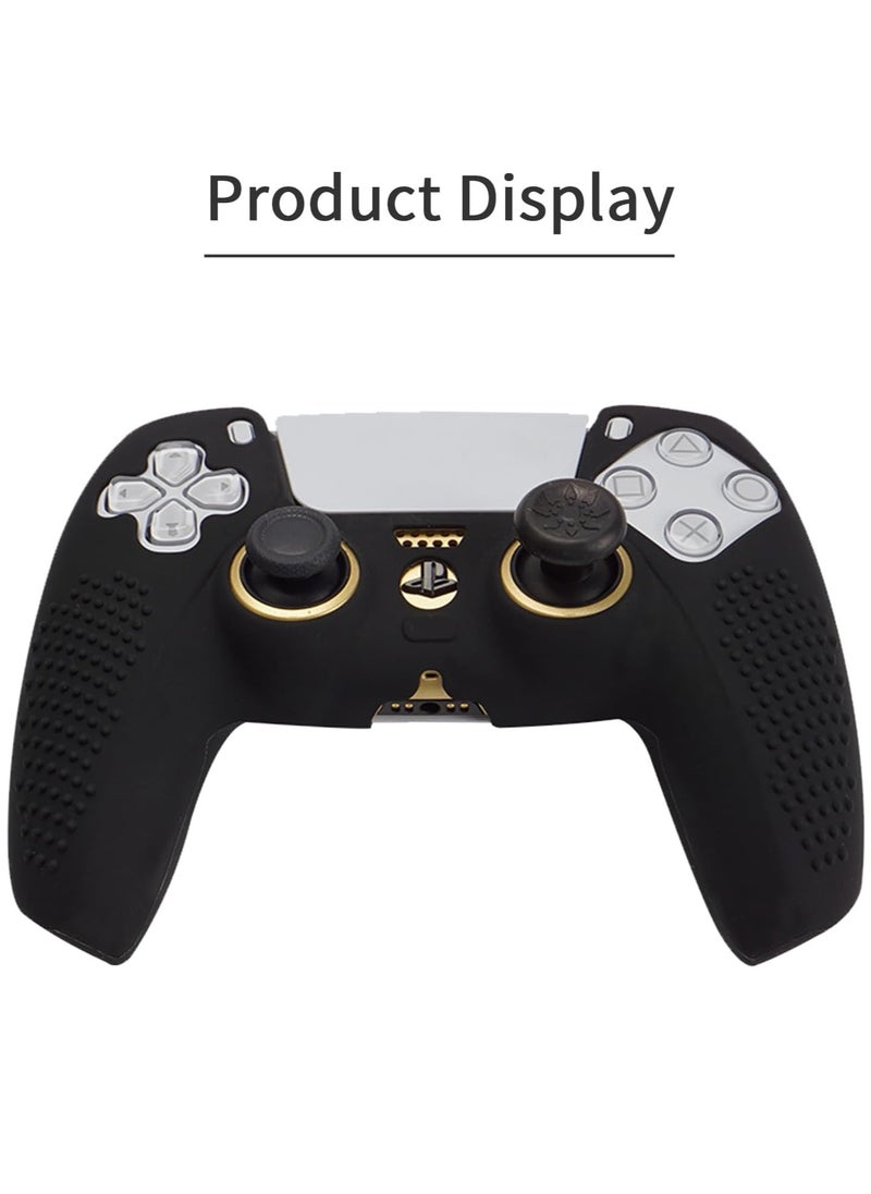 Samu Protective Case for PS5 Wireless Controller Game Accessories, Soft Silicone Rubber Cover, Anti-Slip Sweatproof Skin(Black)  - Image 2