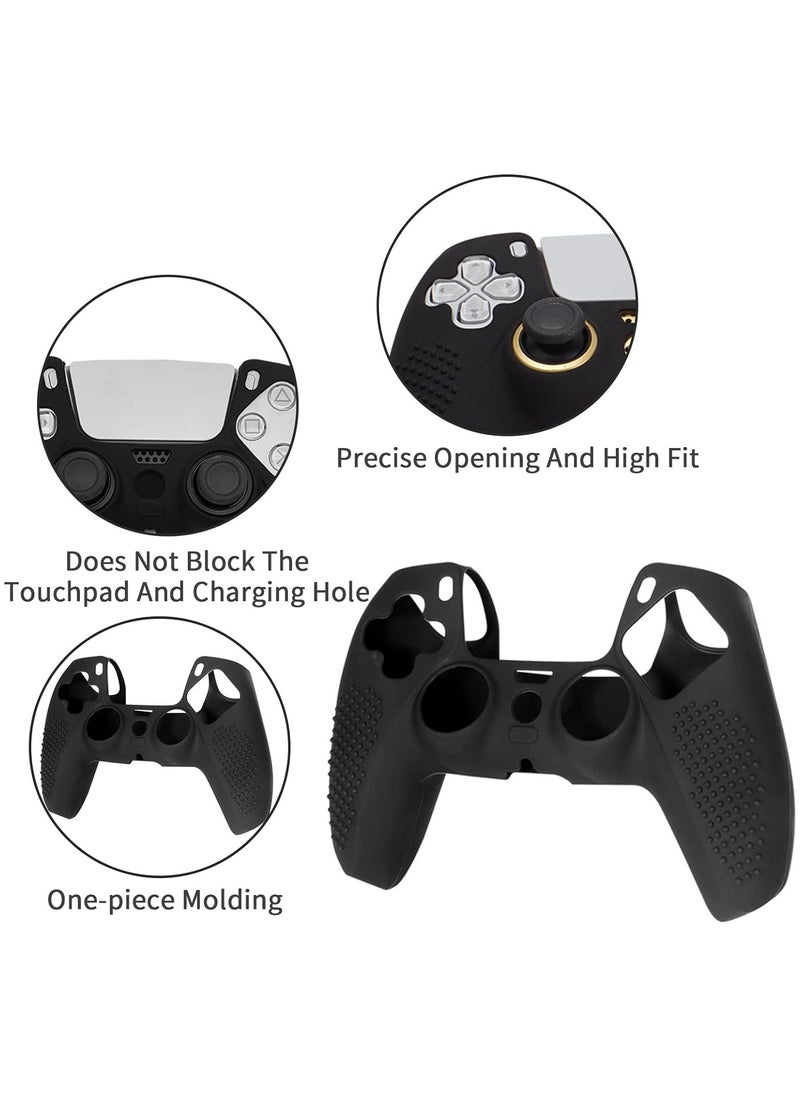 Samu Protective Case for PS5 Wireless Controller Game Accessories, Soft Silicone Rubber Cover, Anti-Slip Sweatproof Skin(Black)  - Image 3