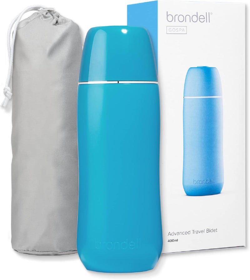 Brondell Bidet, GoSpa Advanced Travel Bidet with Pop Up Nozzle, 400mL, in Blue - Image 1