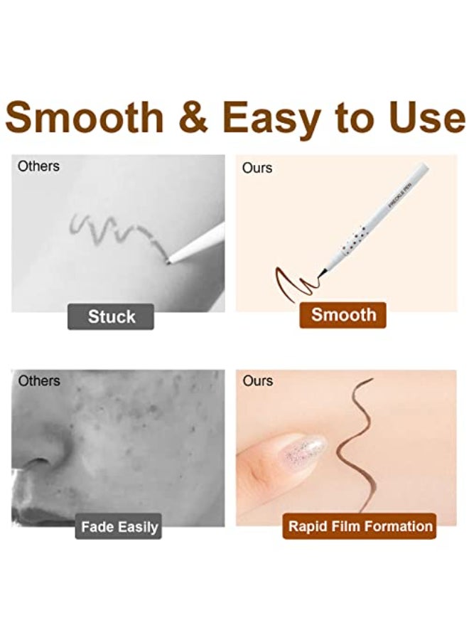 Rosarden Freckle Pen Freckle Makeup Pen for Face Waterproof Long Lasting Quick Dry Faux Freckles Soft Artificial Freckles Makeup Face Decoration Create Natural Sunkissed Skin Chestnut - Image 3