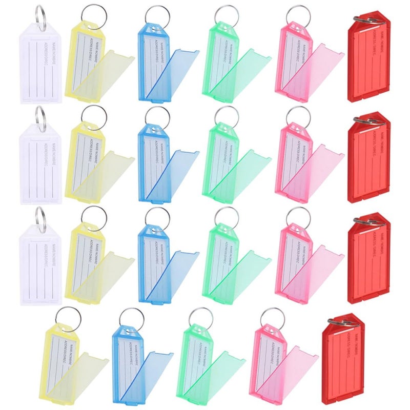 60 Colorful Luggage Tags with Key Rings for Easy Suitcase and Travel Bag Identification - Image 2