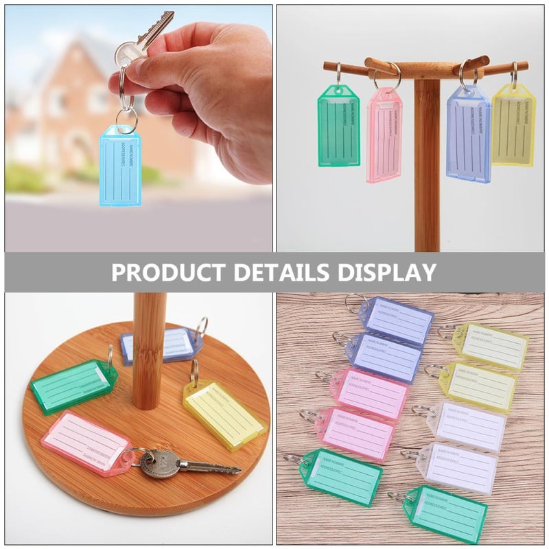 60 Colorful Luggage Tags with Key Rings for Easy Suitcase and Travel Bag Identification - Image 5