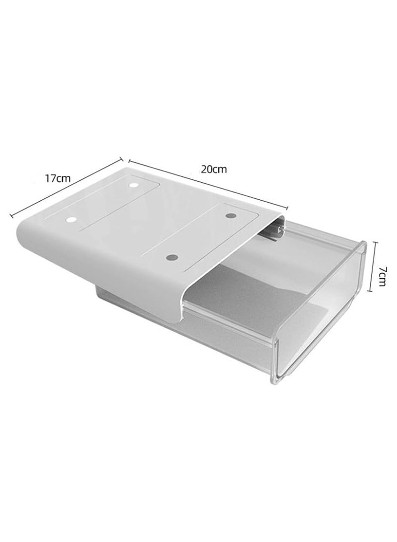Under Desk Storage, Desk Organizer Drawer, Drawer Organizer Hidden Under Table Drawer Organizer Set for Office Home School, Self-Stick Drawer Tray (Transparent Color)  - Image 4