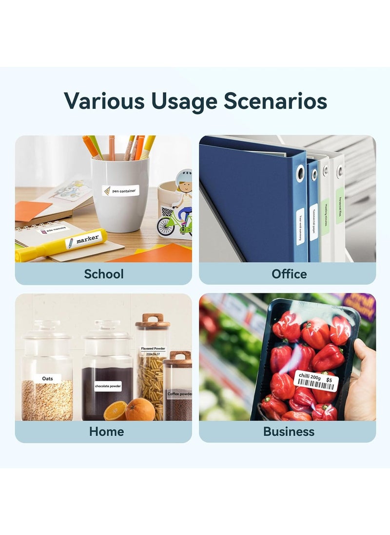 NIIMBOT - D110 Upgraded Version Mini Label Maker Machine D110-M Label Printer with 15mm Printing Width, Portable Bluetooth Thermal Printer, Sticker Maker with Multiple Templates, with 1 Roll 12*40mm White Tape for Office Organization Home Kitchen School, Blue - Image 1
