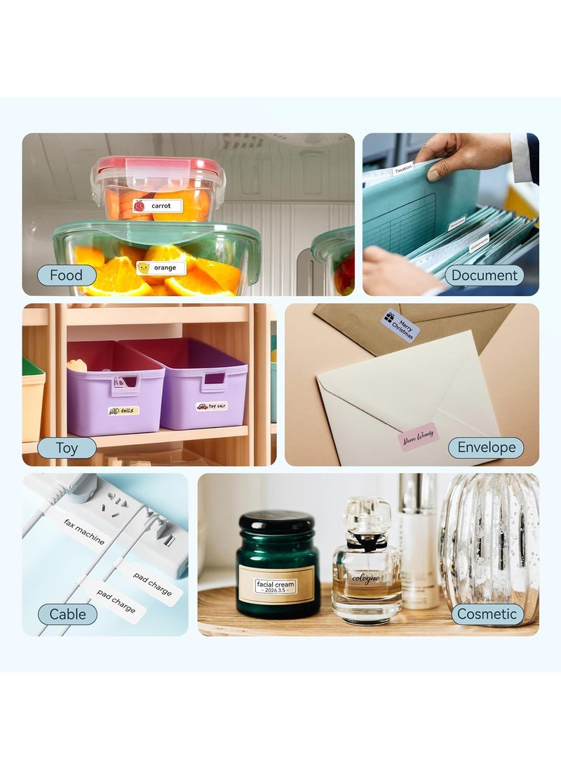 NIIMBOT - D110 Upgraded Version Mini Label Maker Machine D110-M Label Printer with 15mm Printing Width, Portable Bluetooth Thermal Printer, Sticker Maker with Multiple Templates, with 1 Roll 12*40mm White Tape for Office Organization Home Kitchen School, Blue - Image 1