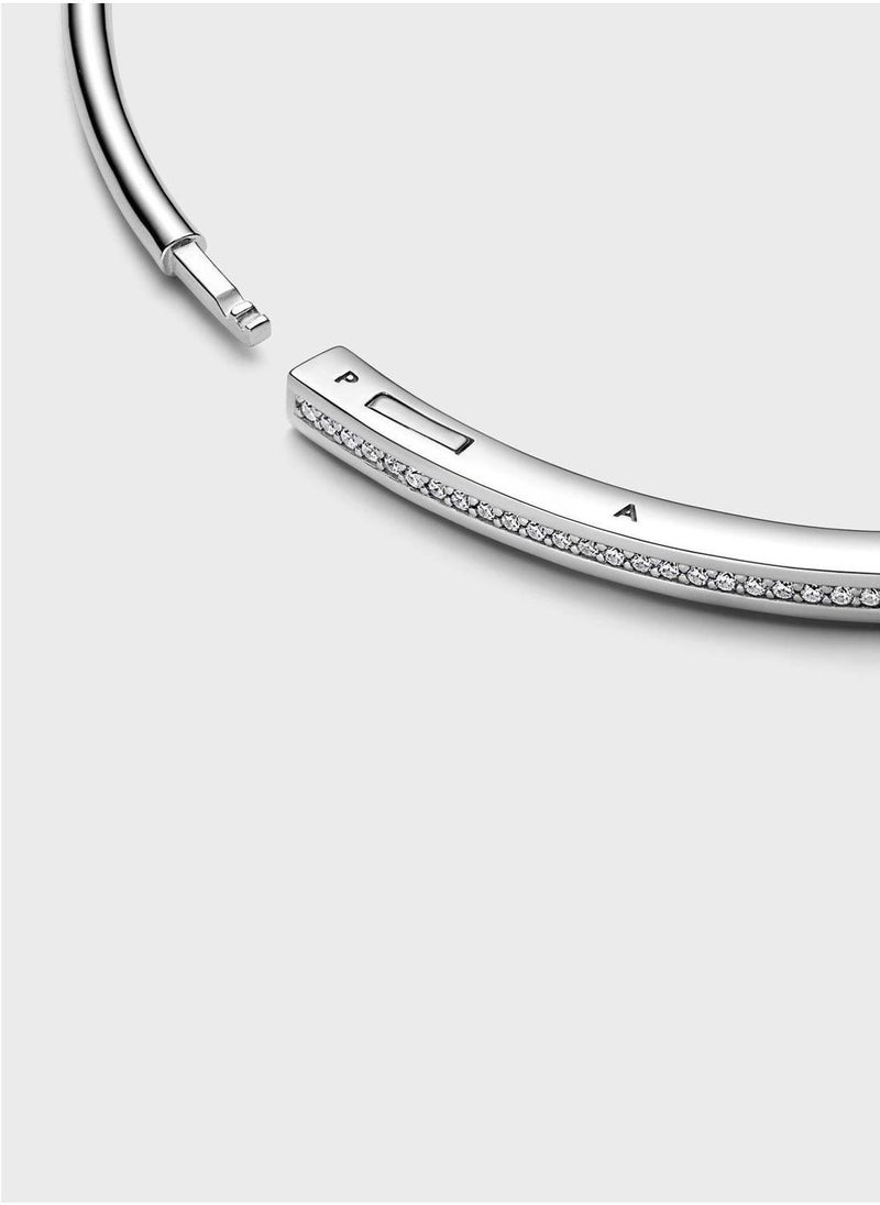 PANDORA Pandora Signature I-D Pavé Bangle  - Image 2