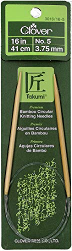 Clover 30161605 Takumi Bamboo Circular 16Inch Knitting Needles Size 5