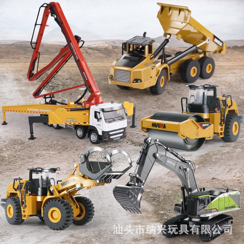 Huina 1:50 Alloy Engineering Vehicle Model Metal Tank Truck Mixer Toy Children Boy Simulation Car Digger - Image 2