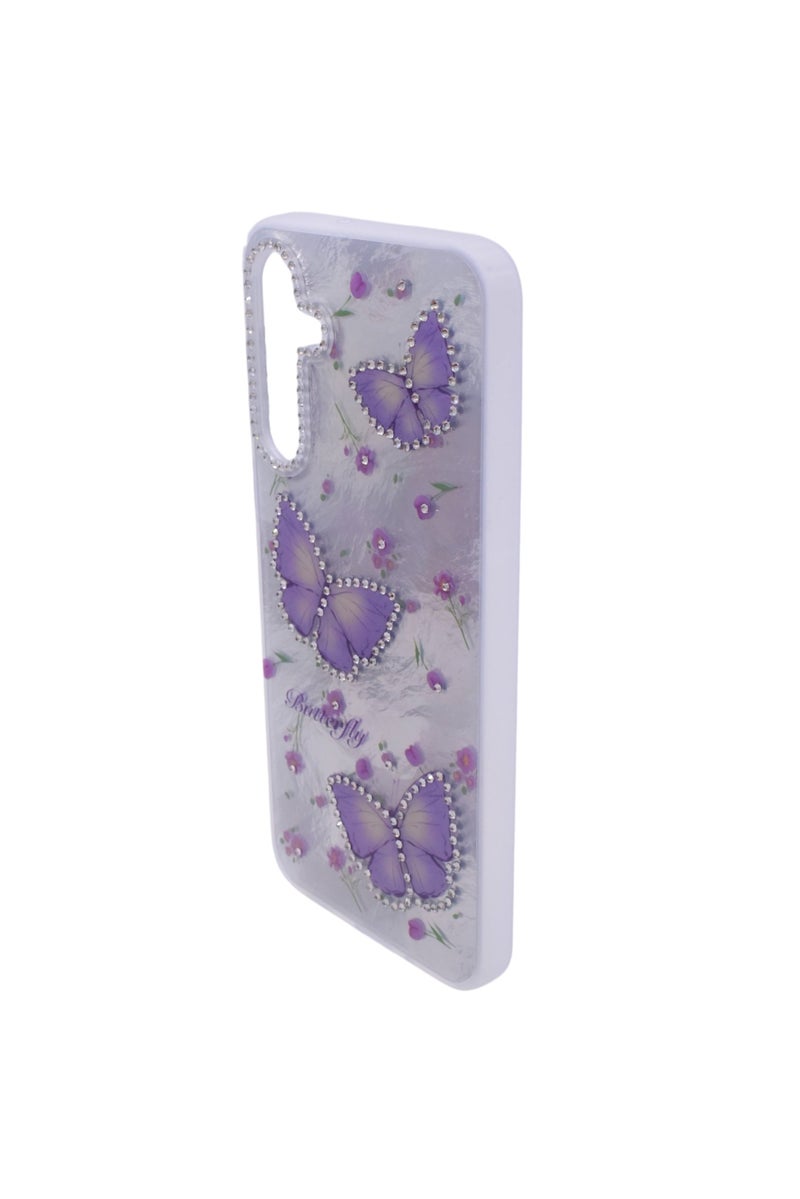 TPU Butterflies and Rhinestones Back Cover Case For Samsung Galaxy A16 - Multicolor CFS222 - Image 2