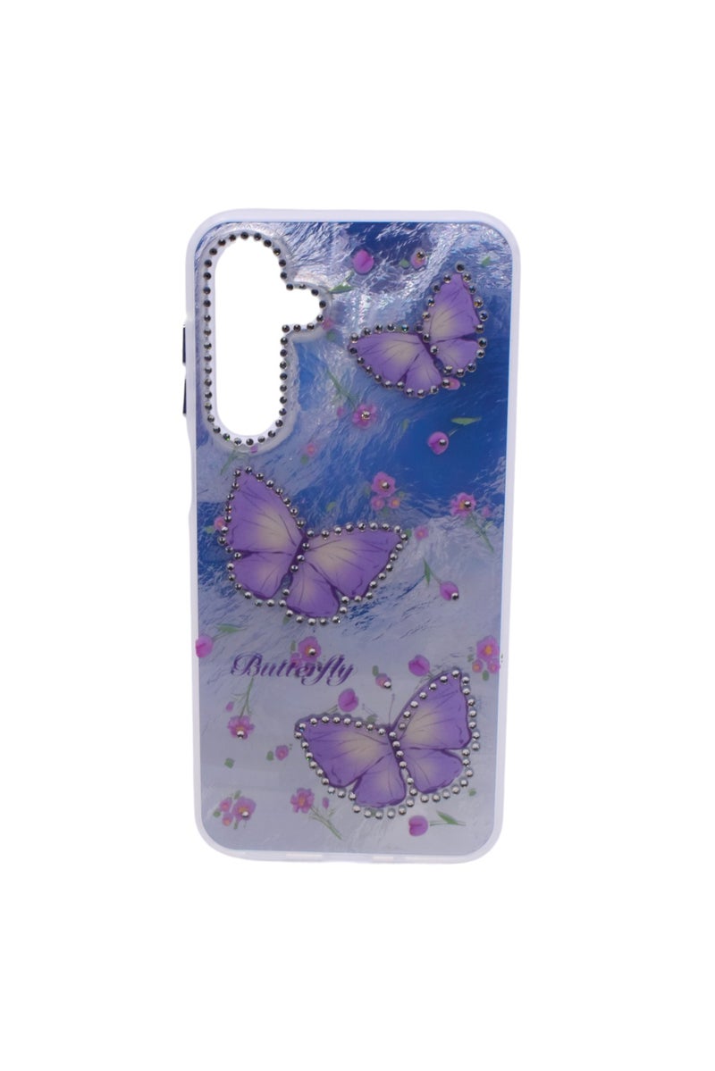 TPU Butterflies and Rhinestones Back Cover Case For Samsung Galaxy A16 - Multicolor CFS222 - Image 1