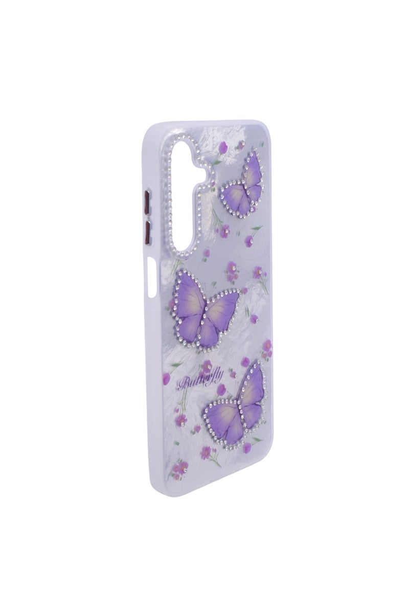 TPU Butterflies and Rhinestones Back Cover Case For Samsung Galaxy A16 - Multicolor CFS222 - Image 3