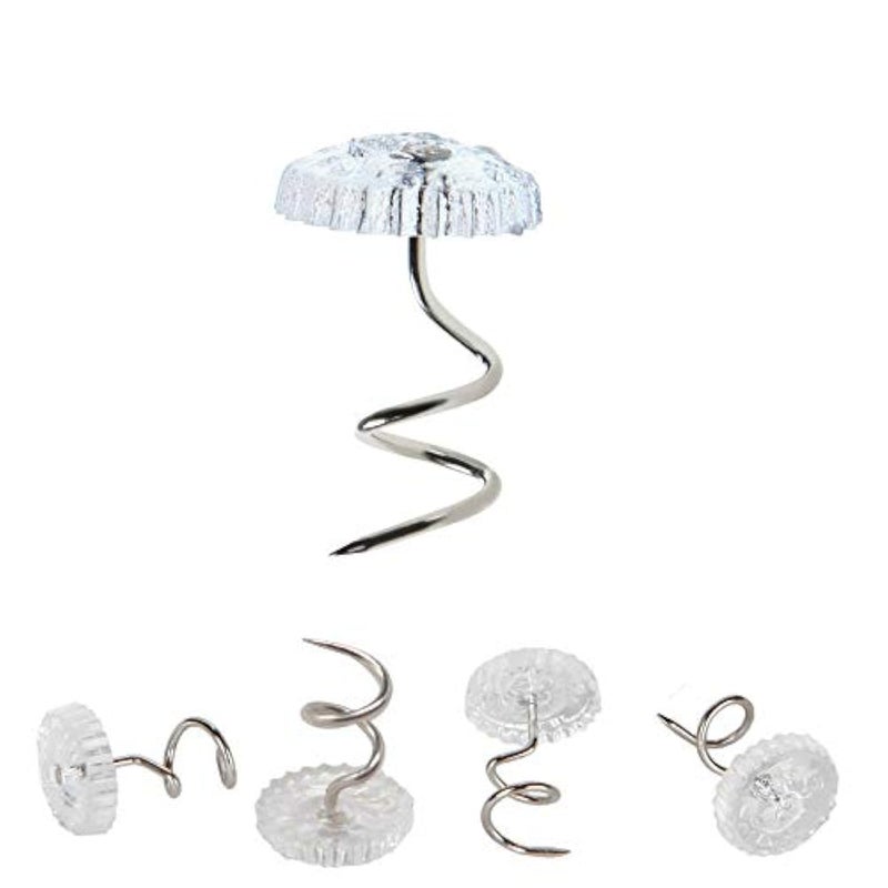 Yoogeer 100Pcs DIY Clear Twist Pins Heads Twisty Pin for Upholstery Slipcovers and Bedskirts and Other Fabric and Materials Securely in Place