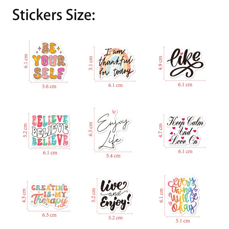 Lumoaster Inspirational Stickers - Motivational Stickers - 100 Pcs Positive Affirmation Stickers for Journaling Scrapbook Waterproof Vinyl Sticker Aesthtic Laptop for Teens Adults Kids Teachers - Image 4