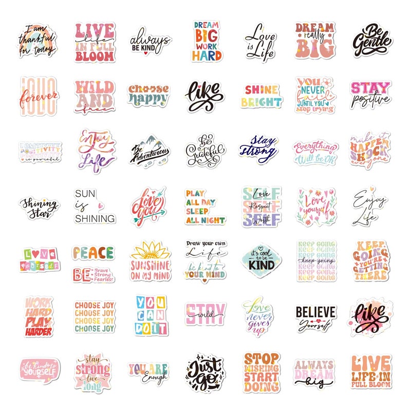 Lumoaster Inspirational Stickers - Motivational Stickers - 100 Pcs Positive Affirmation Stickers for Journaling Scrapbook Waterproof Vinyl Sticker Aesthtic Laptop for Teens Adults Kids Teachers - Image 5