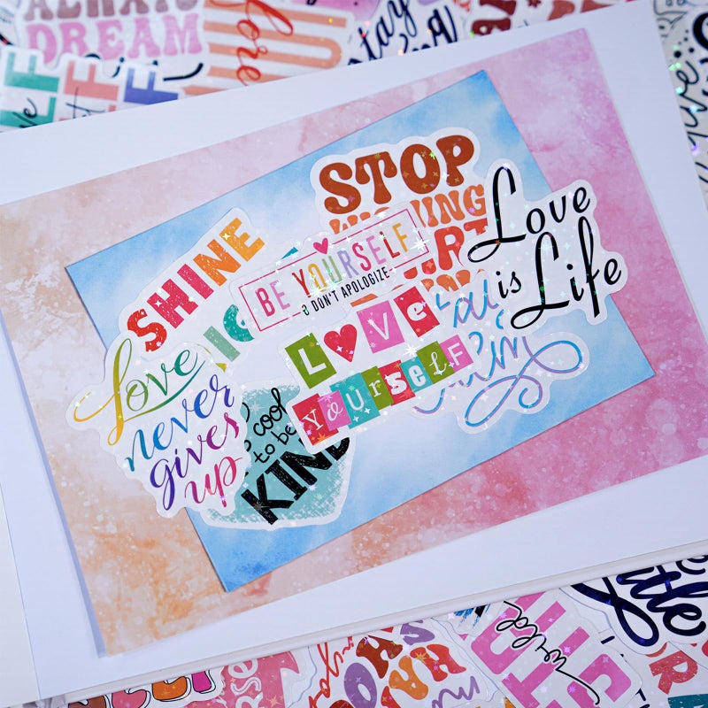 Lumoaster Inspirational Stickers - Motivational Stickers - 100 Pcs Positive Affirmation Stickers for Journaling Scrapbook Waterproof Vinyl Sticker Aesthtic Laptop for Teens Adults Kids Teachers - Image 3
