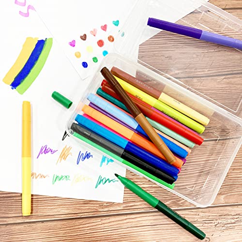 Ykimok Large Capacity Clear Pencil Case, Plastic Pencil Boxes Stackable Design, Supply Boxes for Kids Boys School Classroom,1 Pack - Image 3