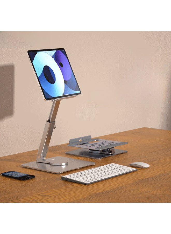 Junhong Tablet PC Stand Desktop Folding Mobile Phone Stand Portable Aluminum Alloy Telescopic Rotating Tablet Stand-Color:H14 Acrylic Tablet Stand