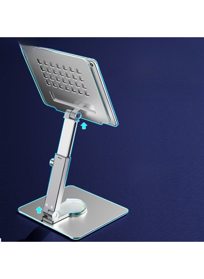 Junhong Tablet PC Stand Desktop Folding Mobile Phone Stand Portable Aluminum Alloy Telescopic Rotating Tablet Stand-Color:H14 Acrylic Tablet Stand