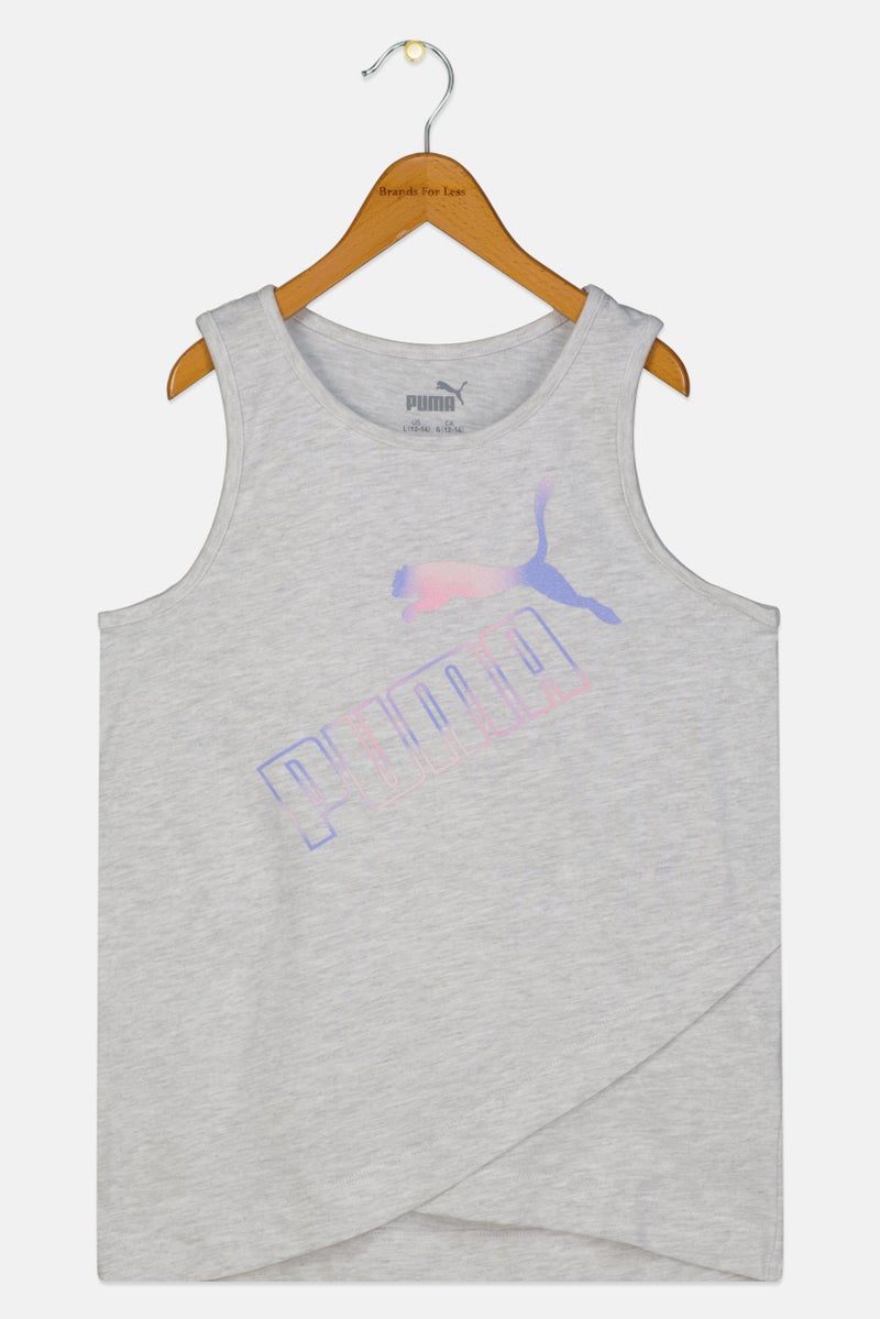 PUMA Kids Girl Sportswear Fit Sleeveless Outdoor Top, Light Grey - Image 1