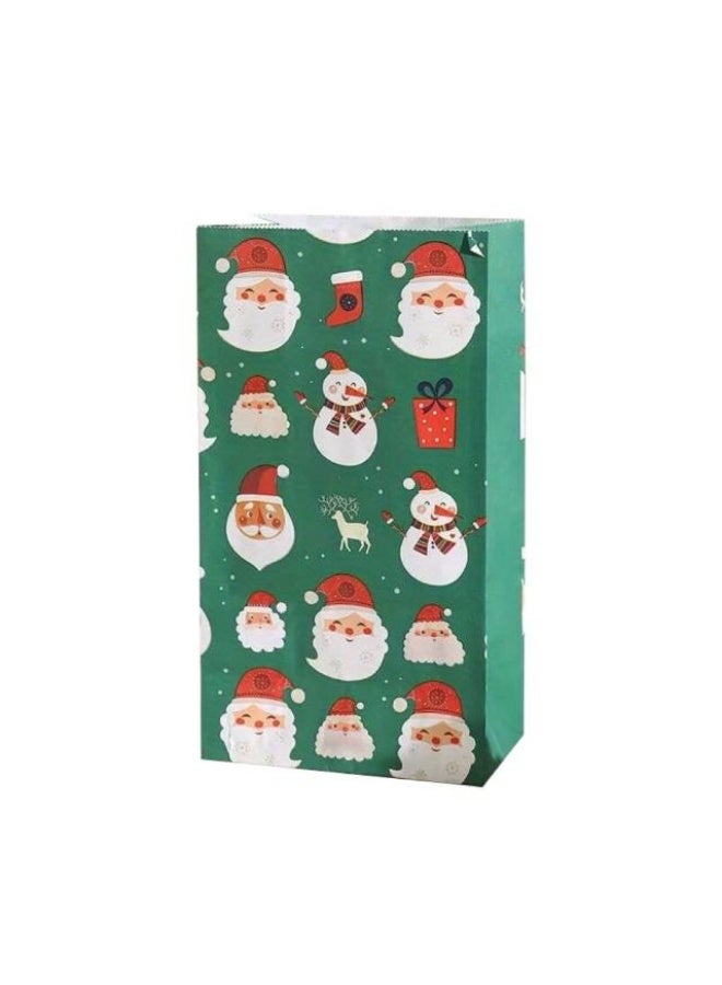Kibsons Christmas Gift Bag Green Santa - Pack of 6 - Image 1