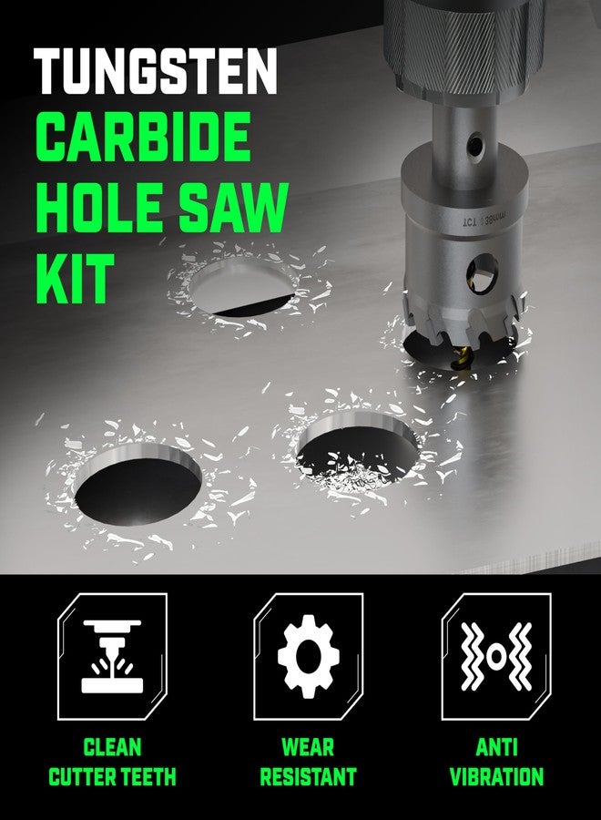 Staten tools TCT Hole Saw Kit 22 Pcs - Carbide Hole Saw Set 9/16" to 2-1/8" for Metal, Stainless Steel, Wood - Includes 2 Drill Bits, Deburring Tool, 4 Blades, 3 Allen Wrenches - Industrial & DIY Use - Image 3