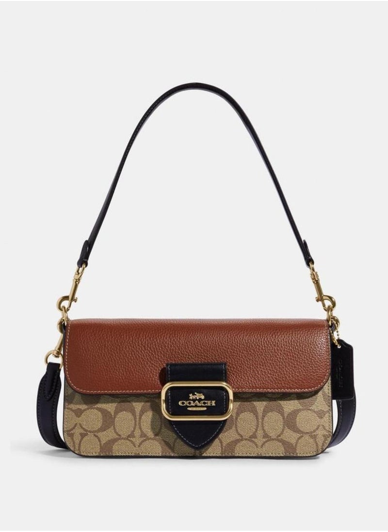 coachoutlet - morgan shoulder bag in blocked signature canvas - Image 1