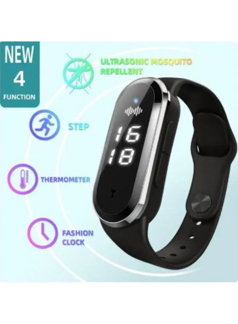 AROAQ Summer Ultrasonic Mosquito Repellent Watch Outdoor Mosquito Killer Wristband Anti Insect Bug Trap/step/thermometer/clock - Image 1