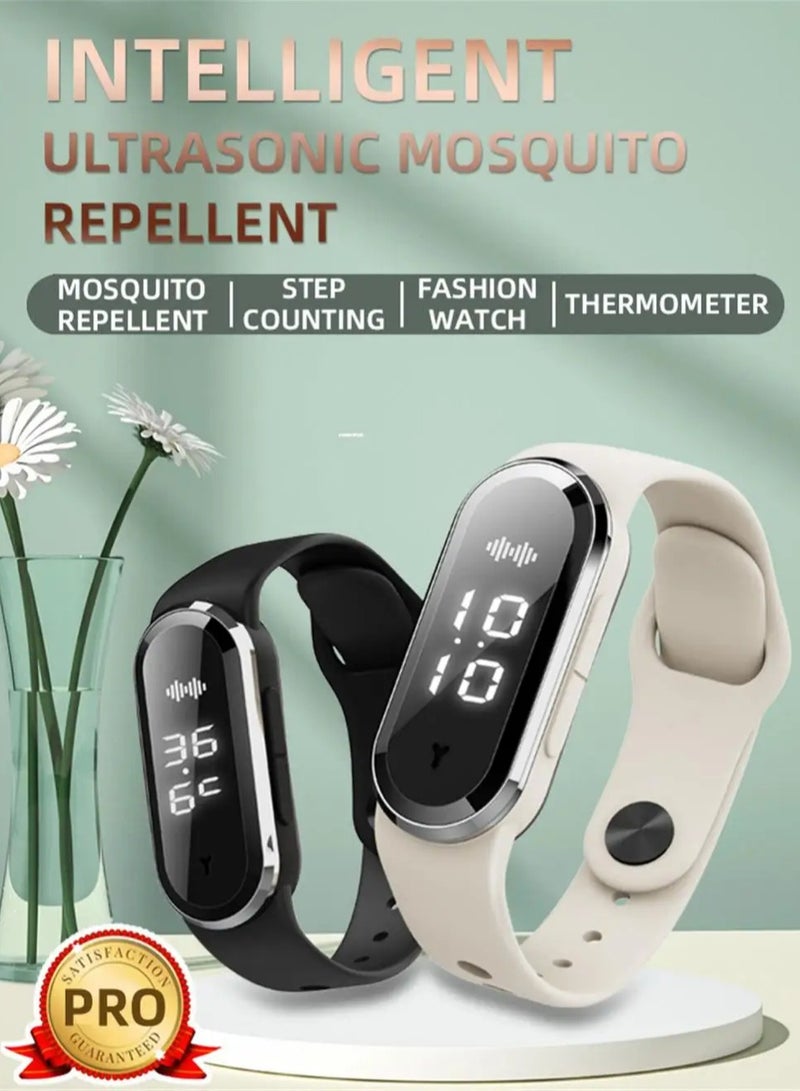AROAQ Summer Ultrasonic Mosquito Repellent Watch Outdoor Mosquito Killer Wristband Anti Insect Bug Trap/step/thermometer/clock - Image 2
