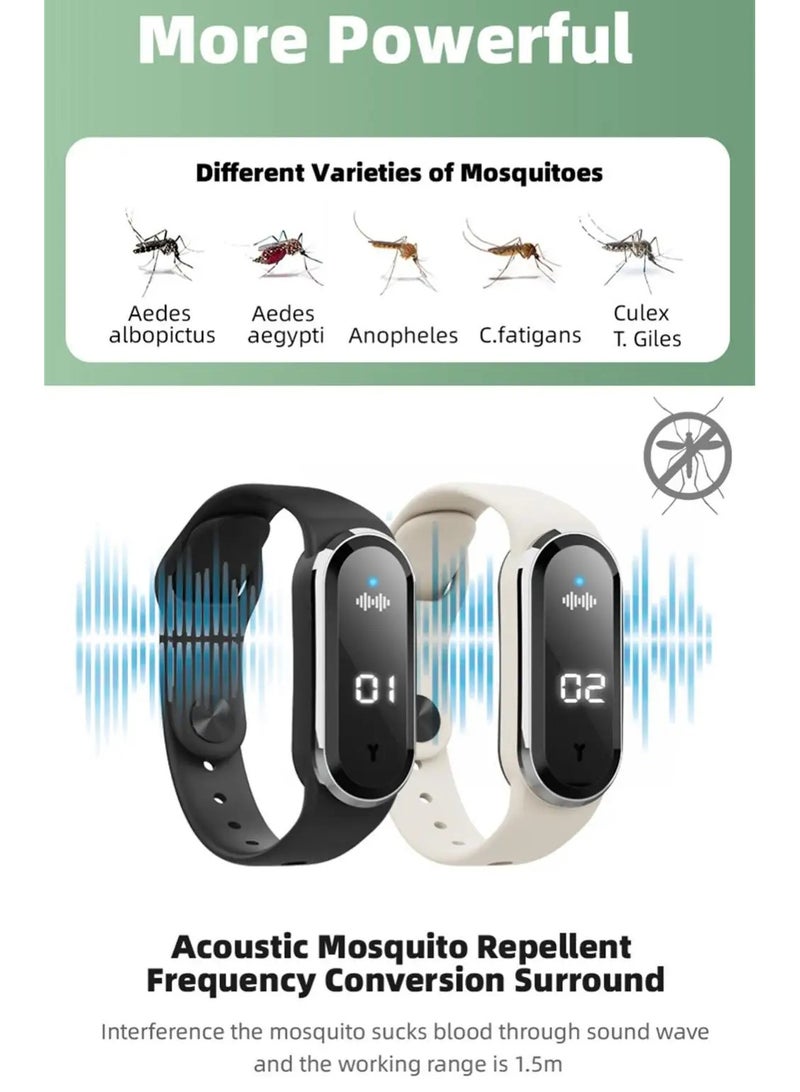 AROAQ Summer Ultrasonic Mosquito Repellent Watch Outdoor Mosquito Killer Wristband Anti Insect Bug Trap/step/thermometer/clock - Image 3
