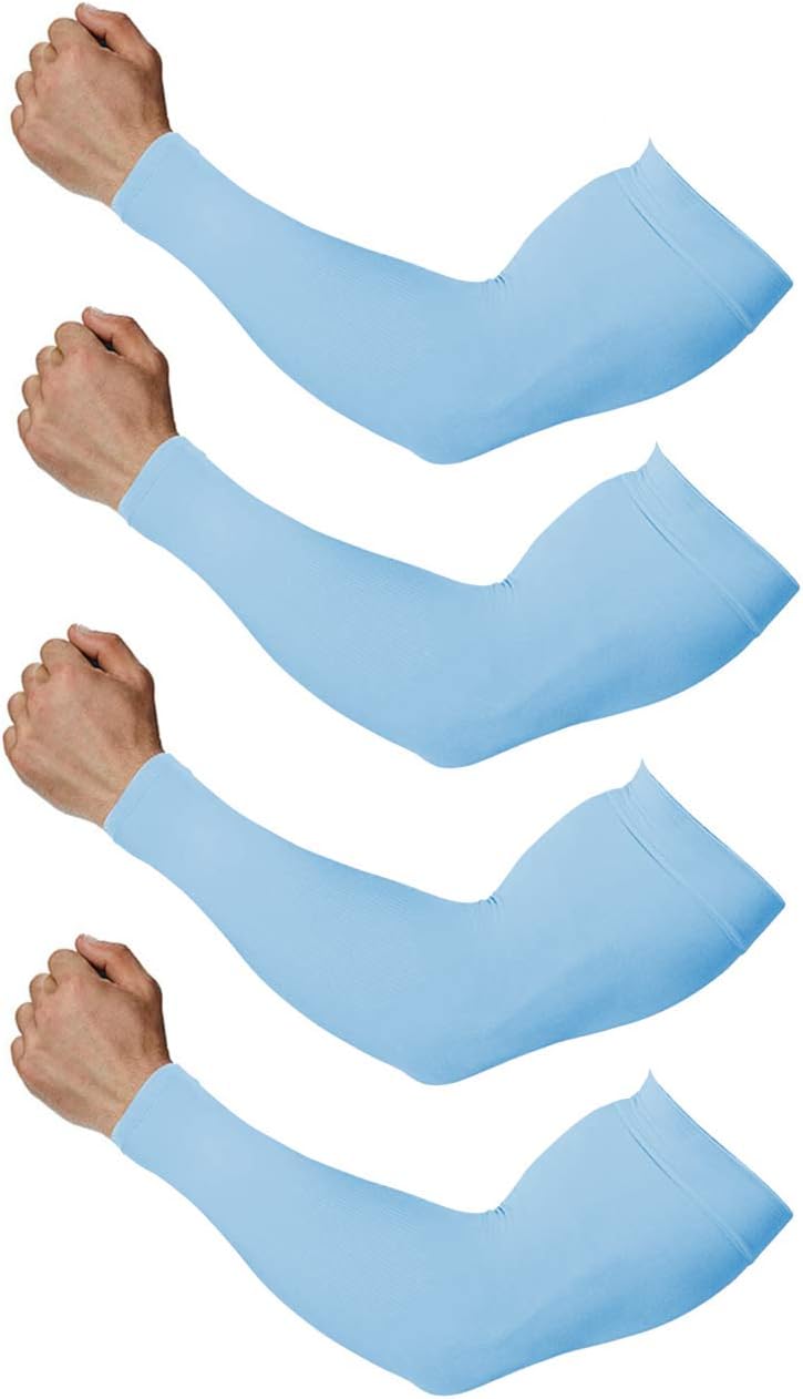 Feeke 4-Pairs Arm Sleeves for Men and Women - Tattoo Cover Up - Cooling Sports Sleeve for Basketball Golf Football - Image 1