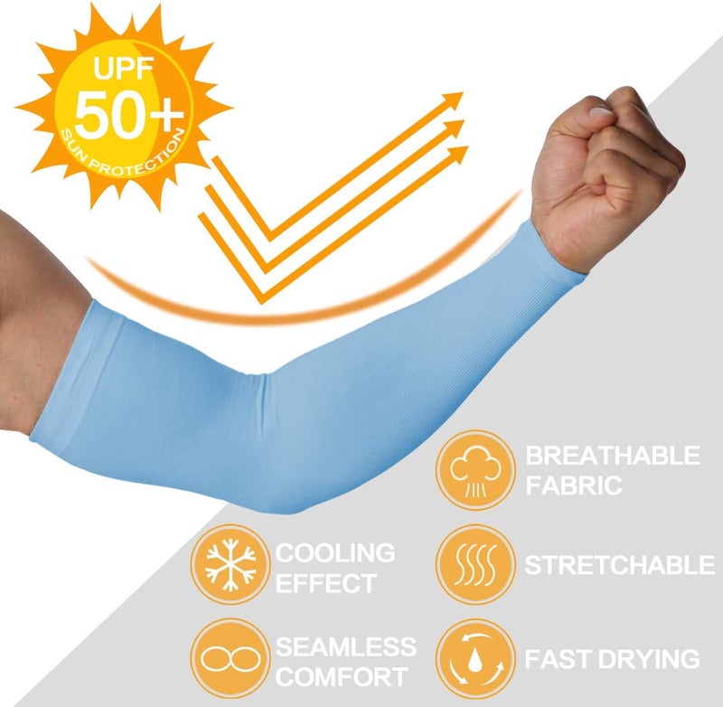 Feeke 4-Pairs Arm Sleeves for Men and Women - Tattoo Cover Up - Cooling Sports Sleeve for Basketball Golf Football - Image 2