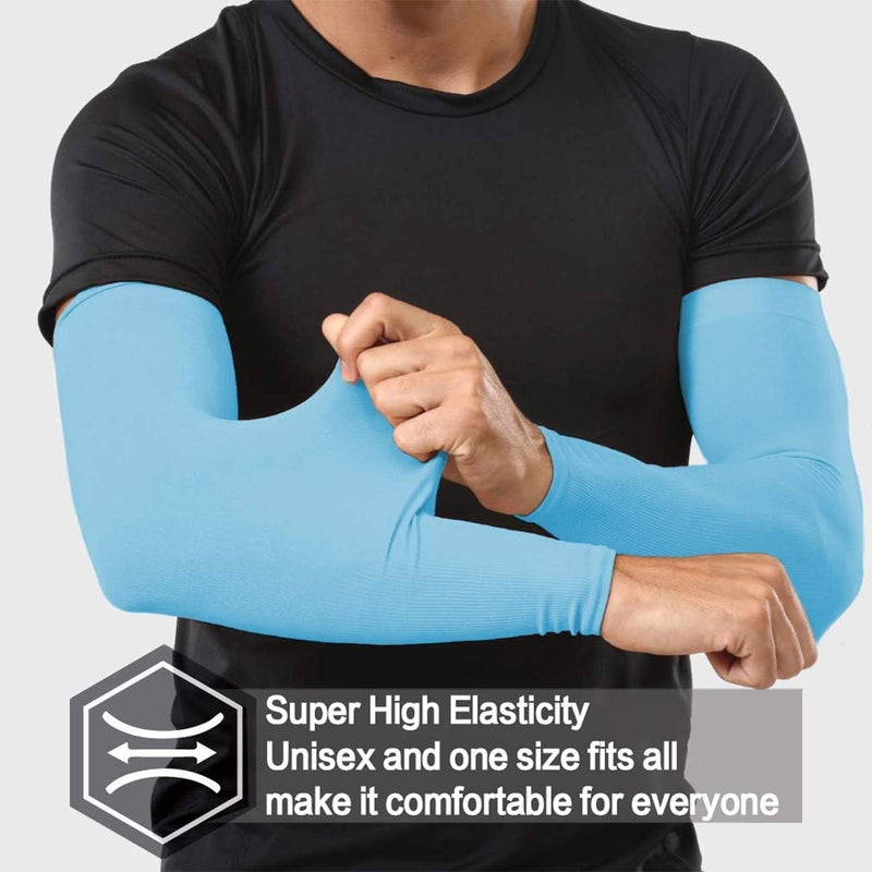 Feeke 4-Pairs Arm Sleeves for Men and Women - Tattoo Cover Up - Cooling Sports Sleeve for Basketball Golf Football - Image 3