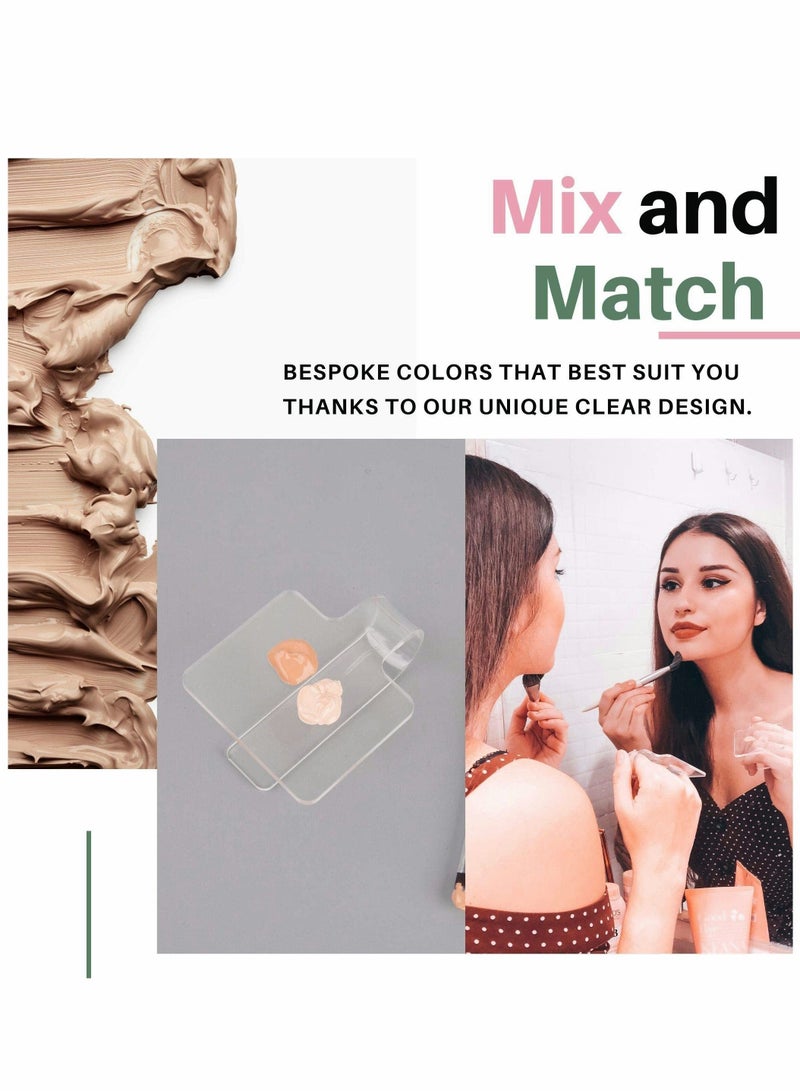 Excefore Handheld Makeup Mixing Palette, 2 Pcs Transparent Hand Tray for Mixing Foundation Acrylic Blending Plate For Makeup Lovers and Professionals - Image 4