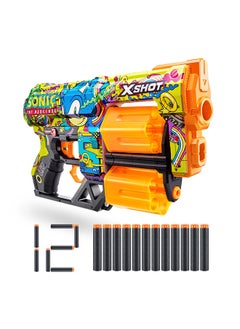 Zuru X-Shot Skins Dread Sonic 12 Darts Open Box, Bulk- Hyper Strike - Action Aiming Game For Kids, Teen, Adults Boys & Girls, Outdoor Holiday Activities, Gifts For Kids Ages 8+  - Image 2