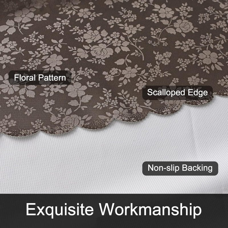 smiry Round Table Cloth, Waterproof Heavy Duty Vinyl Tablecloths, Wipeable Washable Table Cover for Kitchen and Dining Room (Coffee, 70" x 70") - Image 4