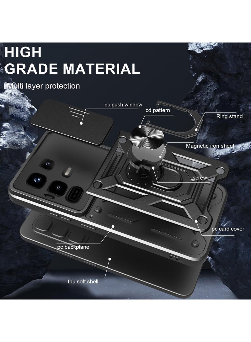 For Infinix Note 50 Pro Plus 5G protective case, with screen protector 【2 pieces】, with sliding camera cover and stand ring, shockproof protective case - Image 3
