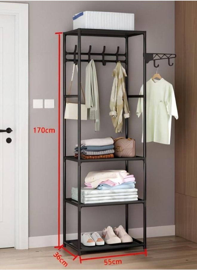 Coat and Shoe Rack Black