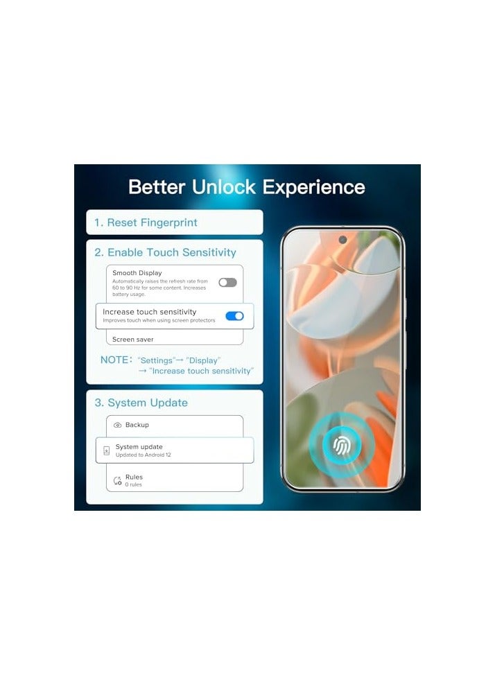 JETech Screen Protector for Google Pixel 9 Pro XL, Tempered Glass Film with Easy Installation Tool, Fingerprint Compatible, HD Clear, 3-Pack - Image 2