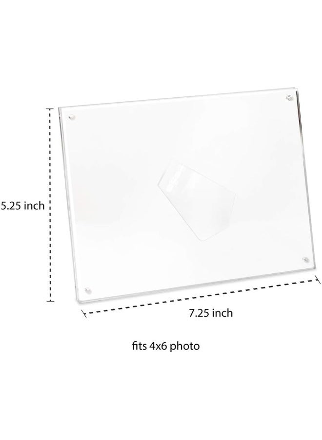 Isaac Jacobs Isaac Jacobs 4 x 6 Clear Plain Acrylic Picture Frame Magnetic Photo Frame Made for Tabletop Display with TwoWay Easel  - Image 5