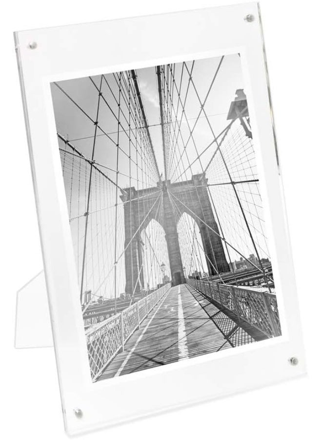 Isaac Jacobs Isaac Jacobs 4 x 6 Clear Plain Acrylic Picture Frame Magnetic Photo Frame Made for Tabletop Display with TwoWay Easel  - Image 2